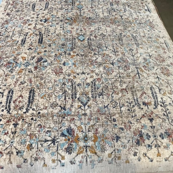 سجاد بوهيمي تركي امبيرا KP73A كريم سماوي غامق مقاس 50*80