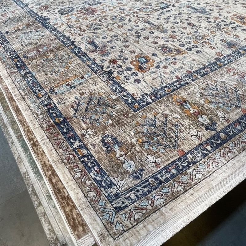 سجاد بوهيمي تركي امبيرا KP77A كريم احمر مقاس 100*300