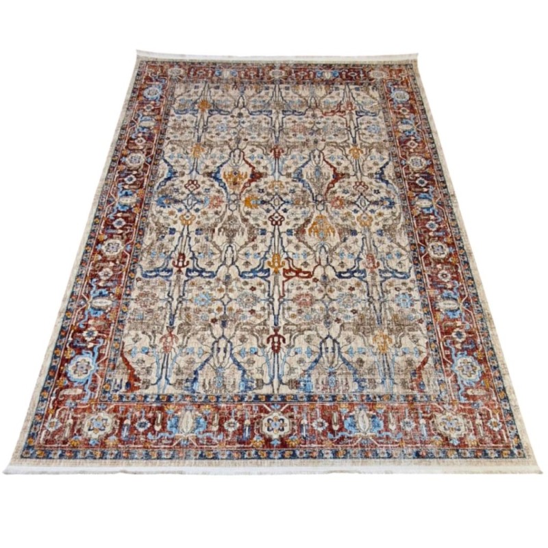 سجاد بوهيمي تركي امبيرا KP77A كريم احمر مقاس 100*300