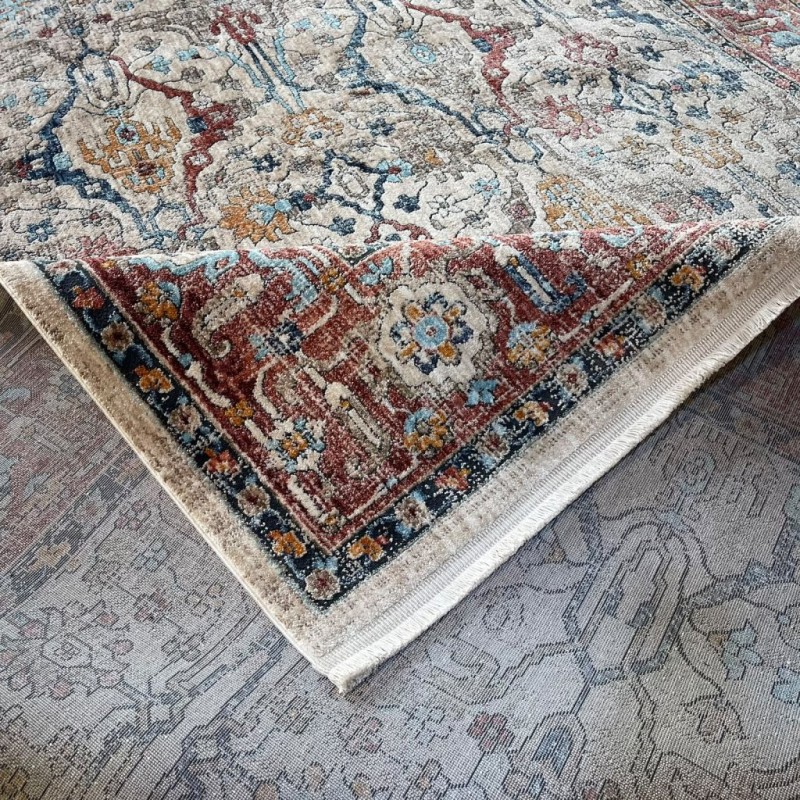 سجاد بوهيمي تركي امبيرا KP77A كريم احمر مقاس 100*300