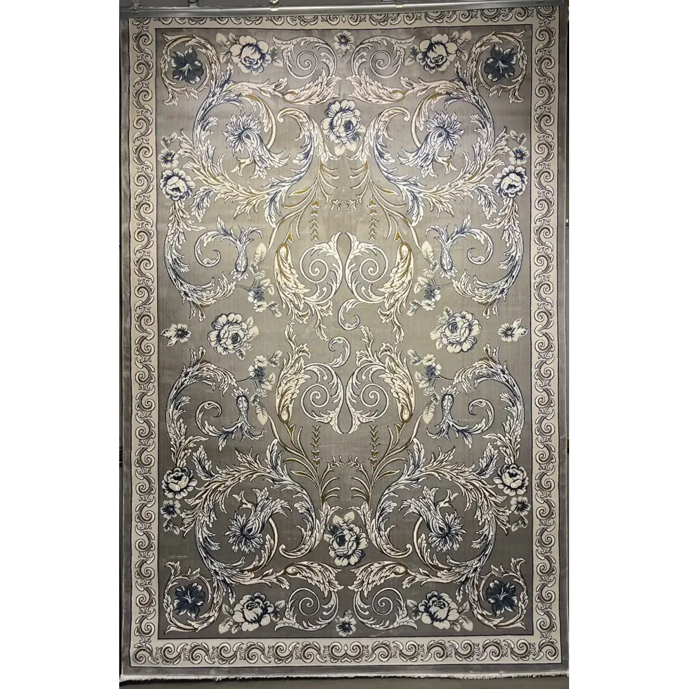 سجاد تركي جود نقش فرنسي 42001A رصاصي دائري مقاس  200*200