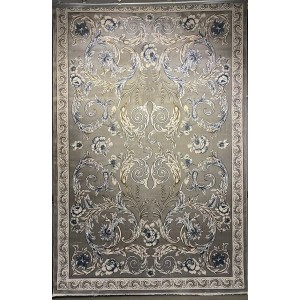 سجاد تركي جود نقش فرنسي 42001A رصاصي دائري مقاس 150*150