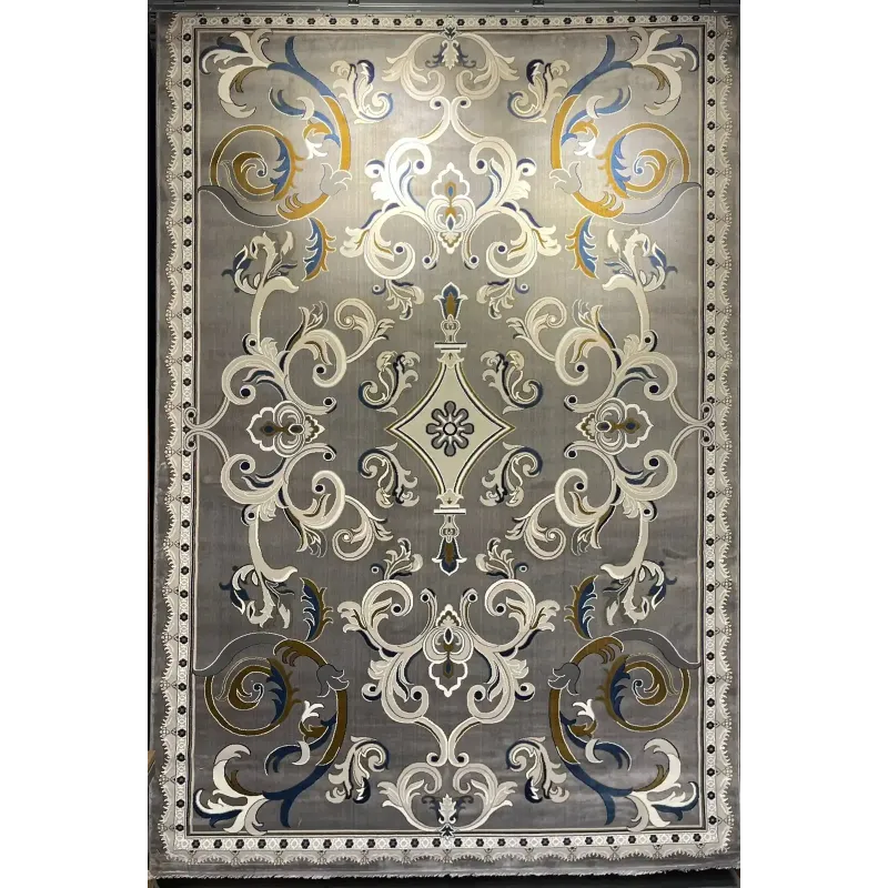 سجاد تركي جود نقش فرنسي 39207A رصاصي دائري مقاس 150*150