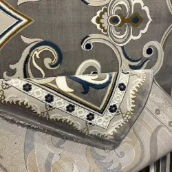 سجاد تركي جود نقش فرنسي 39207A رصاصي دائري مقاس 150*150