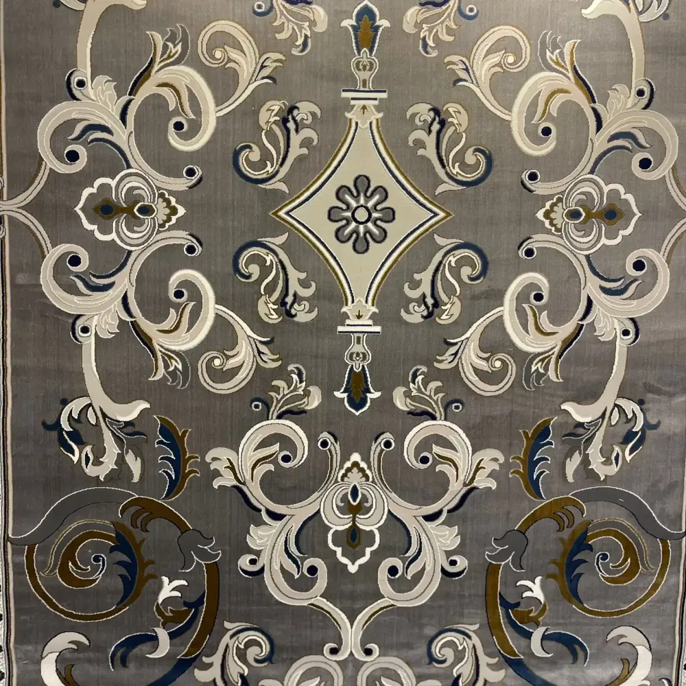 سجاد تركي جود نقش فرنسي 39207A رصاصي دائري مقاس 150*150