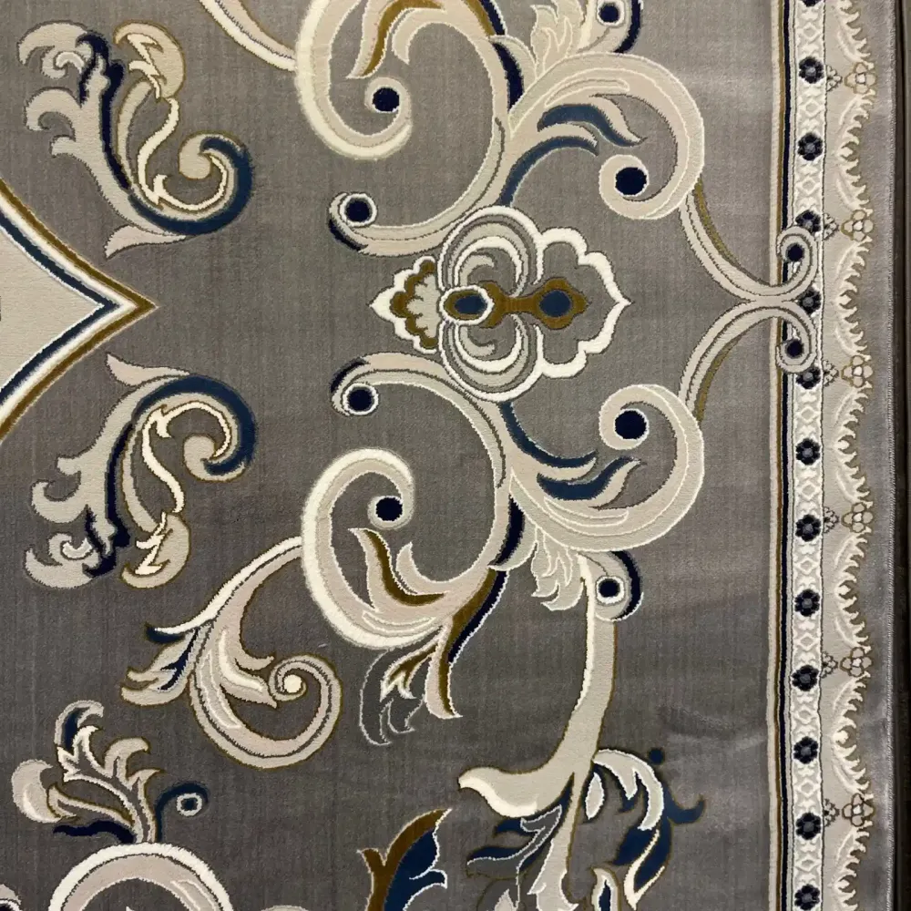 سجاد تركي جود نقش فرنسي 39207A رصاصي دائري مقاس 150*150