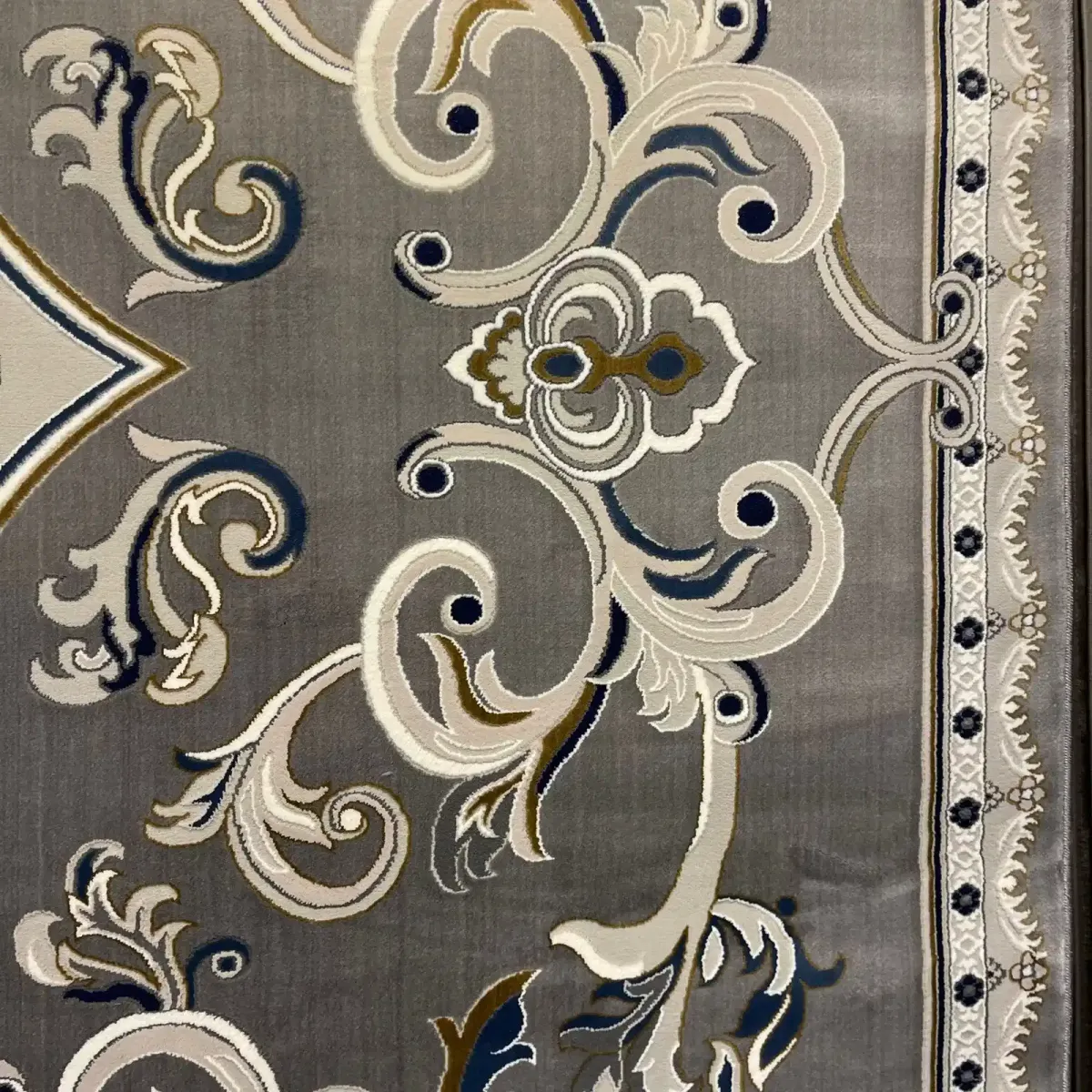 سجاد تركي جود نقش فرنسي 39207A رصاصي دائري مقاس 150*150