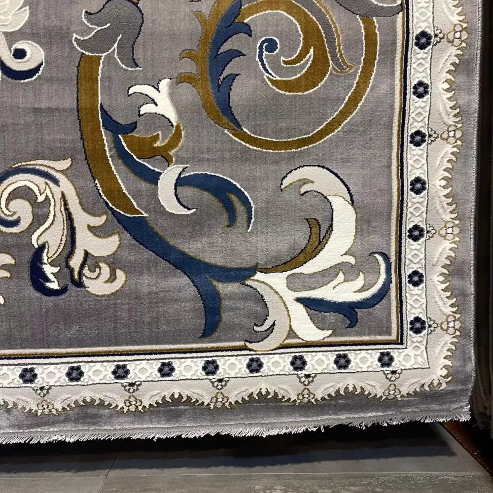 سجاد تركي جود نقش فرنسي 39207A رصاصي دائري مقاس 150*150