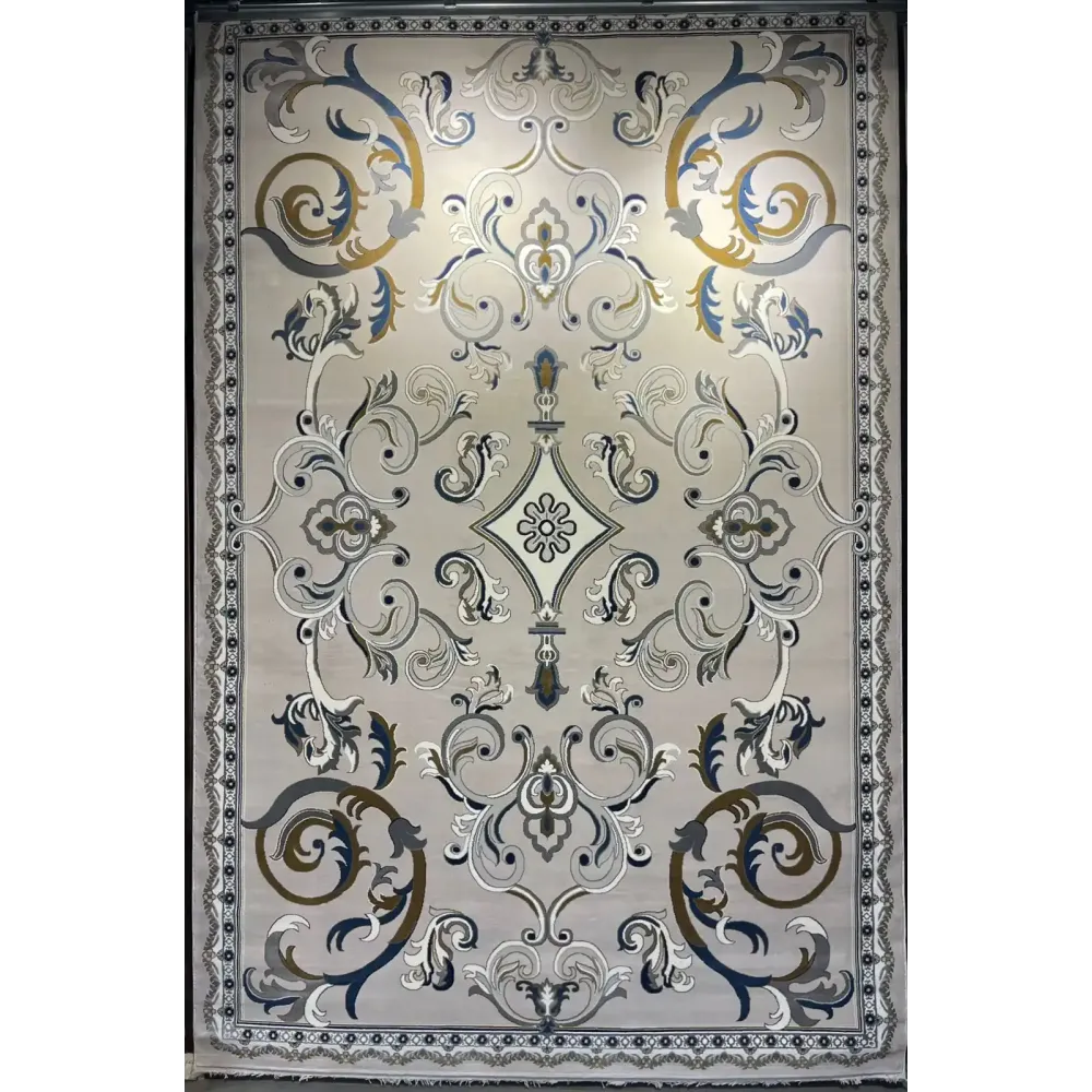 سجاد تركي جود نقش فرنسي 39207A رصاصي فاتح دائري مقاس 150*150