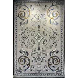 سجاد تركي جود نقش فرنسي 39207A رصاصي فاتح دائري مقاس 150*150