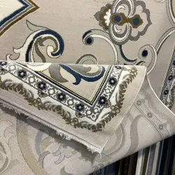 سجاد تركي جود نقش فرنسي 39207A رصاصي فاتح دائري مقاس 150*150