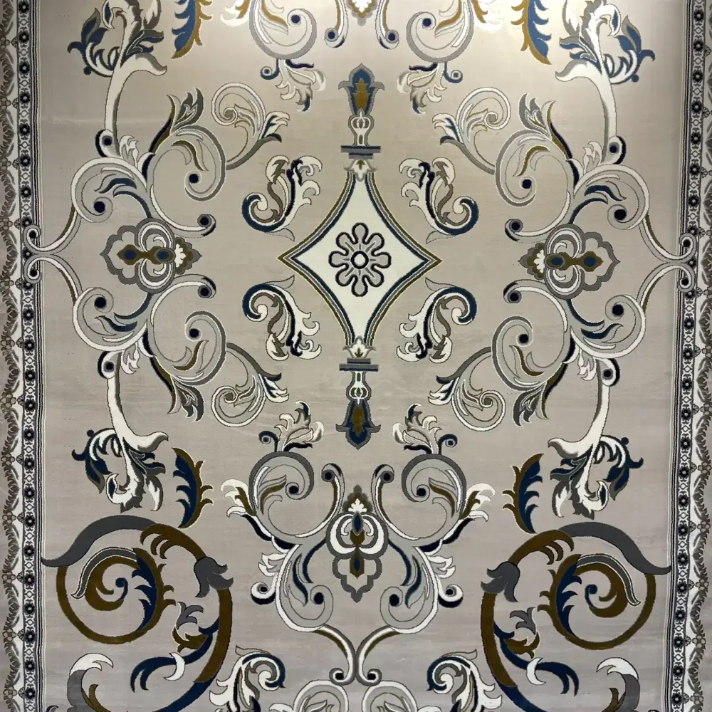 سجاد تركي جود نقش فرنسي 39207A رصاصي فاتح دائري مقاس 150*150
