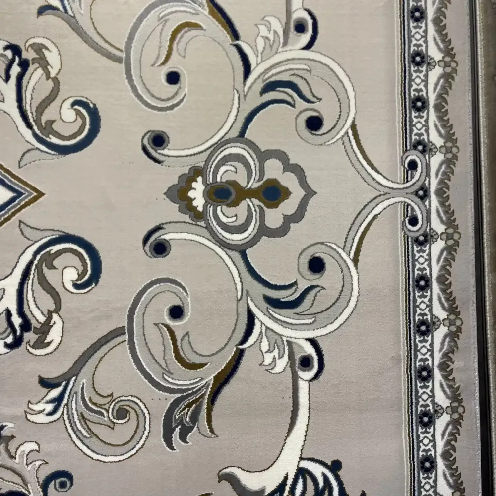 سجاد تركي جود نقش فرنسي 39207A رصاصي فاتح دائري مقاس 150*150