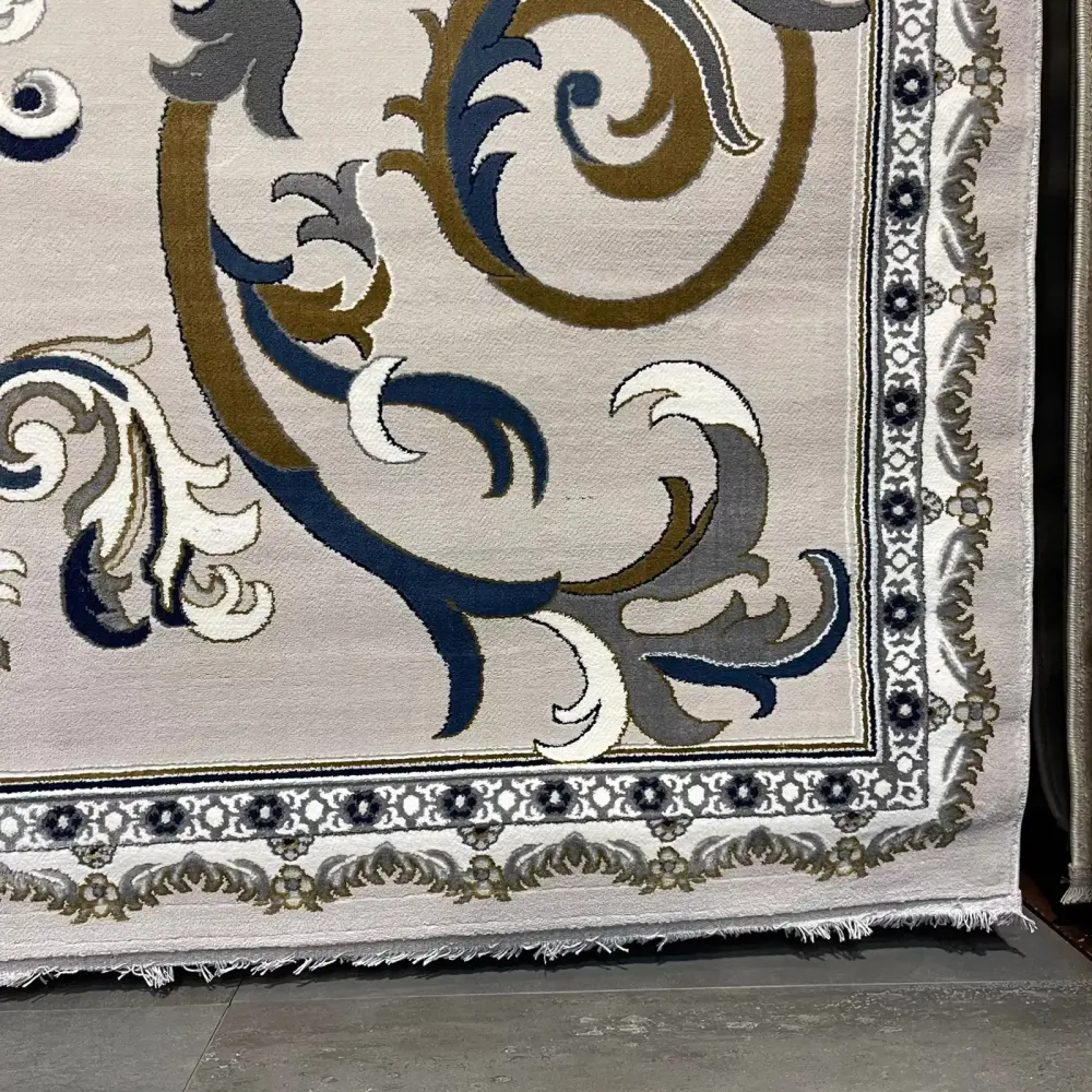 سجاد تركي جود نقش فرنسي 39207A رصاصي فاتح دائري مقاس 150*150