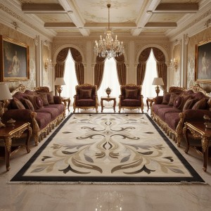 سجاد المصممين لارا تركي 42762A كريم اسود مقاس 200*300