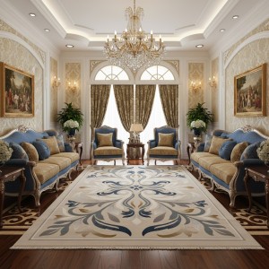 سجاد المصممين لارا تركي 42762A كريم سماوي مقاس 100*200