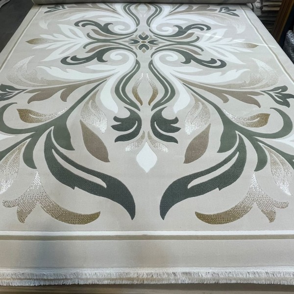 سجاد المصممين لارا تركي 42762A كريم اخضر مقاس 250*350