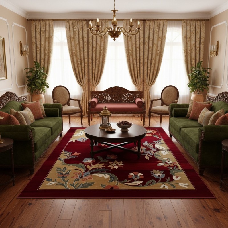 سجاد المصممين مايسترو تركي OL424A عنابي مقاس 250*350