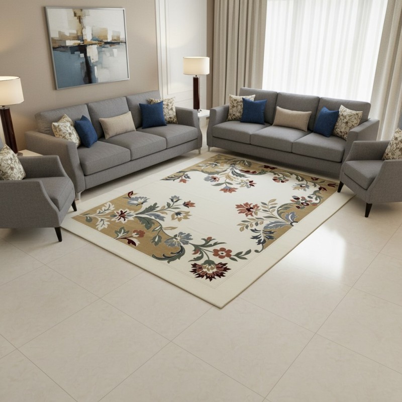 سجاد المصممين مايسترو تركي OL424A ابيض مقاس 300*400