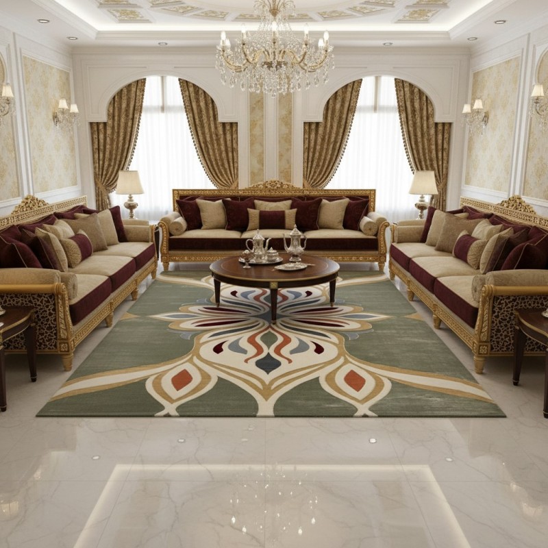 سجاد المصممين مايسترو تركي OL426A  اخضر مقاس 50*80
