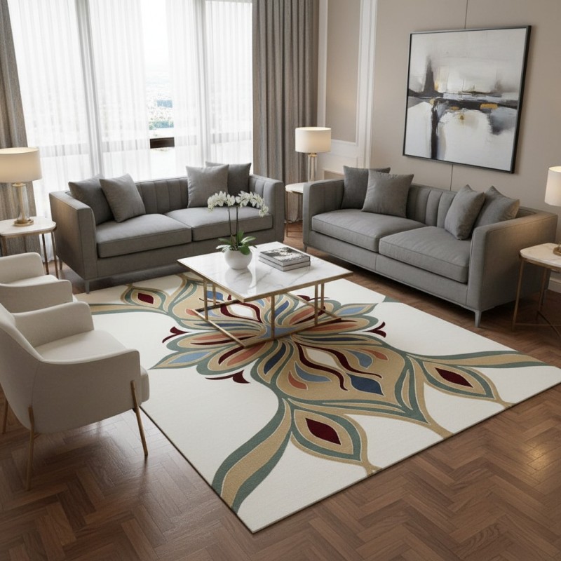 سجاد المصممين مايسترو تركي OL426A ابيض مقاس 80*150