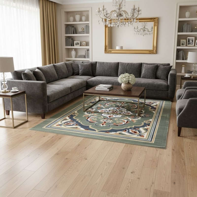 سجاد المصممين مايسترو تركي OL427A اخضر مقاس 150*220