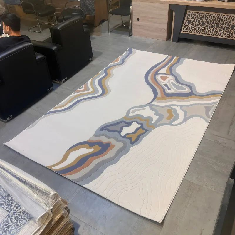 سجاد تركي سهم F0750A ابيض سماوي مقاس 400*600