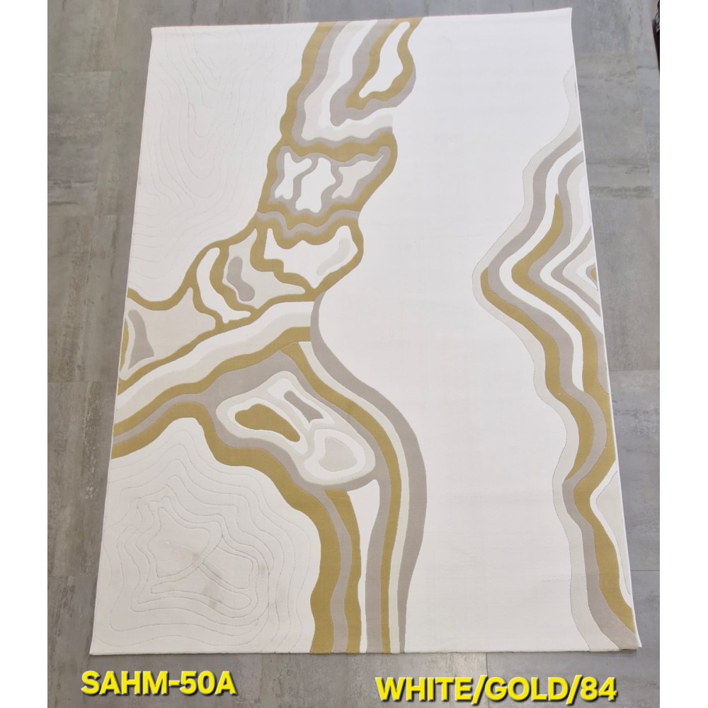 سجاد تركي سهم F0750A ابيض ذهبي مقاس 100*200