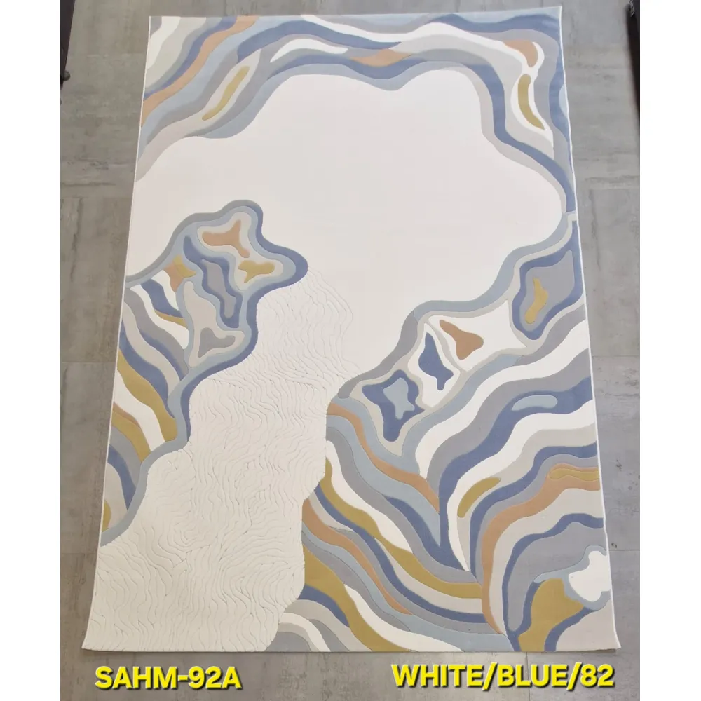 سجاد تركي سهم 0C992A ابيض سماوي مقاس 150*230