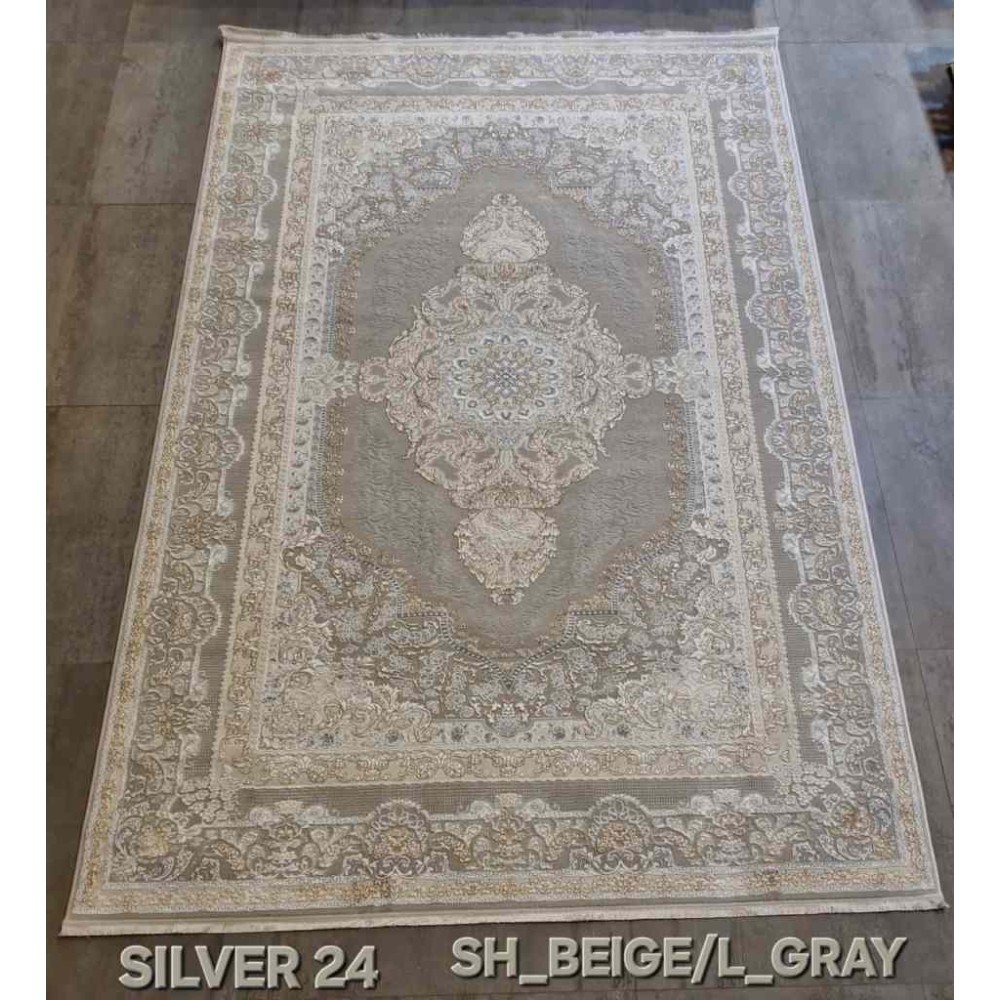 سجاد تركي سيلفر 24 بيج رصاصي فاتح مقاس 400*600