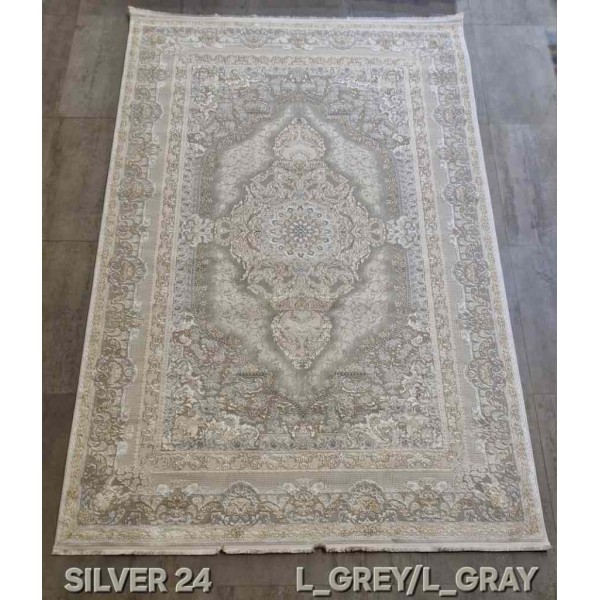 سجاد تركي سيلفر 24 رصاصي فاتح مقاس 150*230