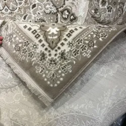 سجاد فيرونا تركي كلاسيك N485A بيج غامق دائري مقاس 200*200