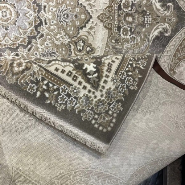 سجاد فيرونا تركي كلاسيك N485A رصاصي غامق دائري مقاس 150*150