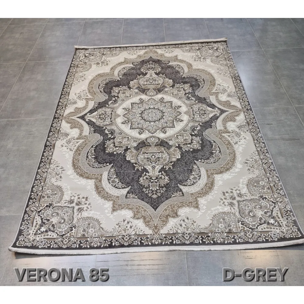 سجاد فيرونا تركي كلاسيك N485A رصاصي غامق مقاس 500*700