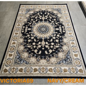 سجاد تركي فكتوريا F269A كحلي مقاس 250*350