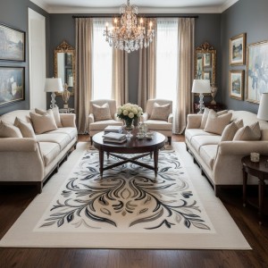 سجاد الفن تركي AA187B اسود مقاس 150*220