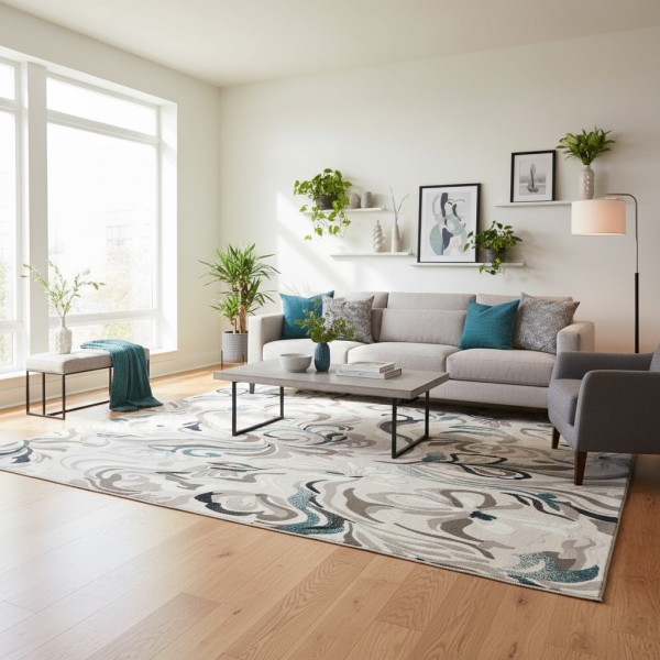 سجاد فانتاستيك تركي K404AC سماوي مقاس 200*300