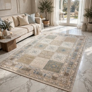 سجاد مكناس بوهيمي تركي OL406C كريم مقاس 80*150