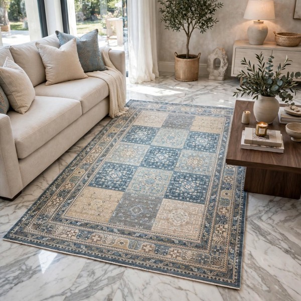 سجاد مكناس بوهيمي تركي OL406C رصاصي مقاس 250*350