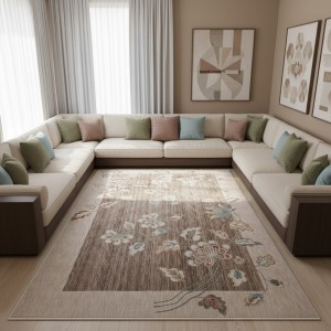 سجاد مود بوهيمي تركي J593AC بني مقاس 100*300
