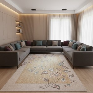 سجاد مود بوهيمي تركي J593AC رملي مقاس 250*350