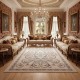 سجاد اويال تركي 9661D ابيض رصاصي مقاس 250*350