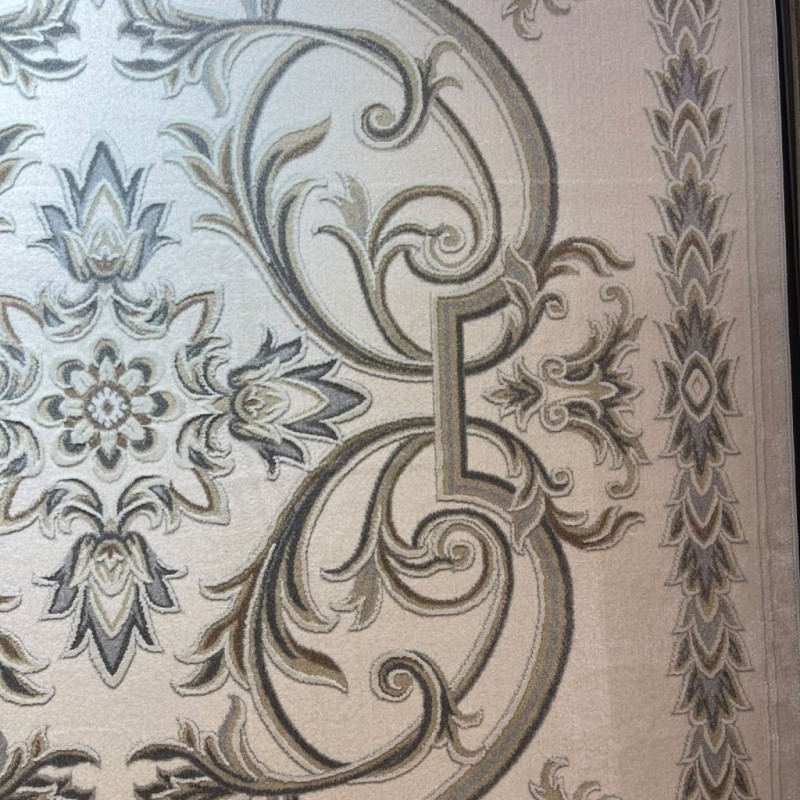 سجاد اويال تركي 9661D ابيض رصاصي مقاس 250*350