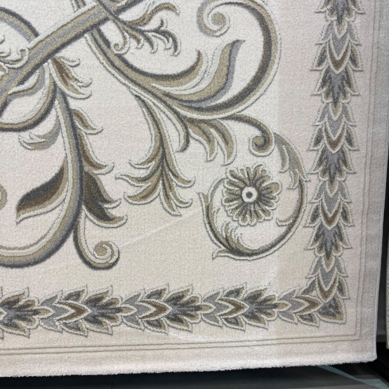 سجاد اويال تركي 9661D ابيض رصاصي مقاس 250*350