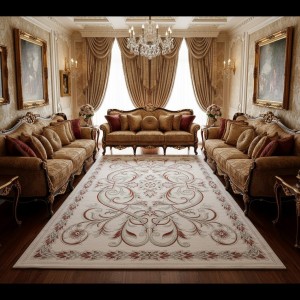 سجاد اويال تركي 9661D ابيض تيرا مقاس 200*300