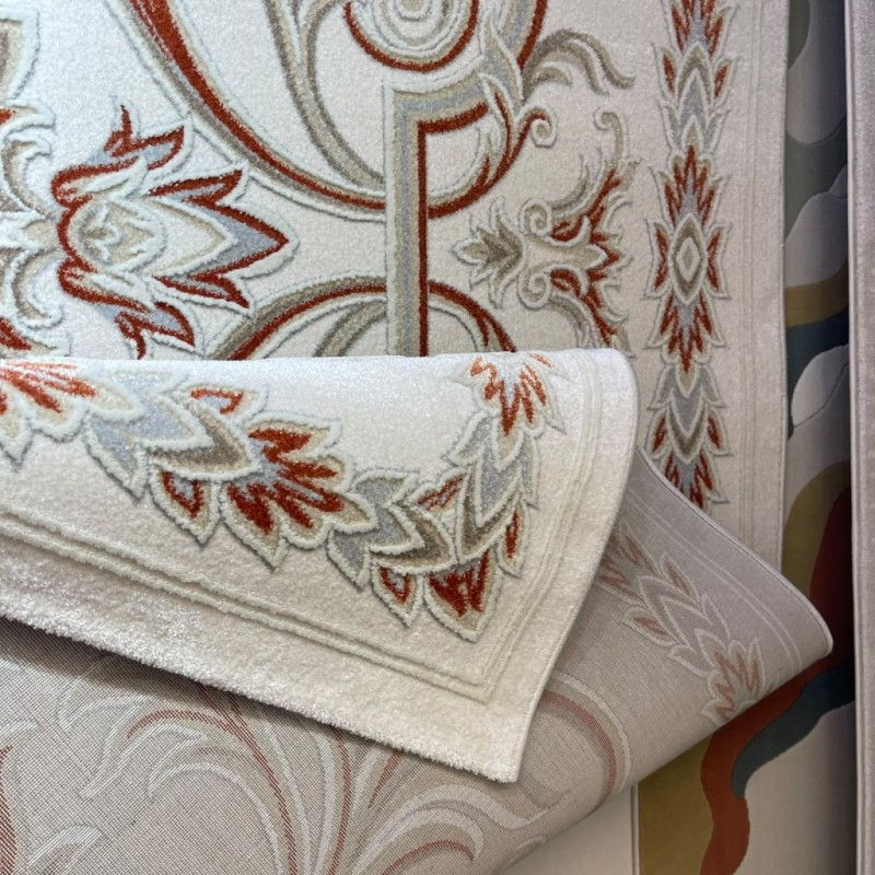 سجاد اويال تركي 9661D ابيض تيرا مقاس 250*350