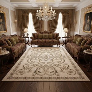 سجاد اويال تركي 9661D ابيض بيج مقاس 300*400