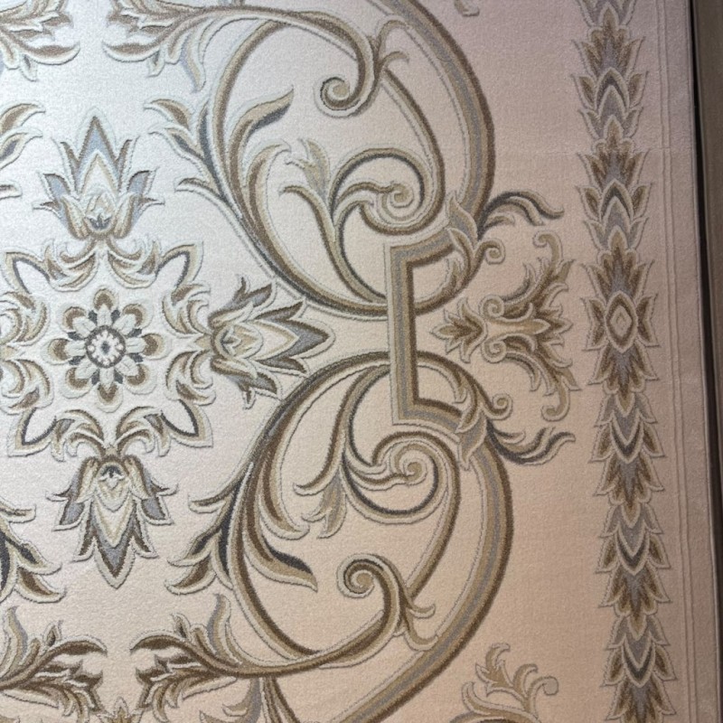 سجاد اويال تركي 9661D ابيض بيج مقاس 200*300