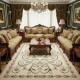 سجاد اويال تركي 9661D ابيض اخضر مقاس 150*220