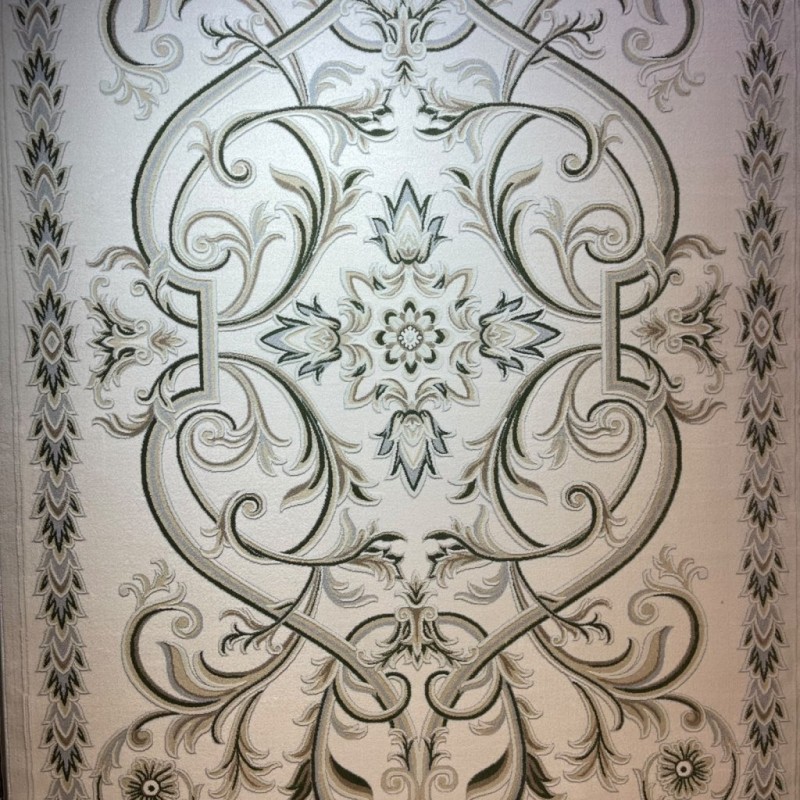 سجاد اويال تركي 9661D ابيض اخضر مقاس 150*220